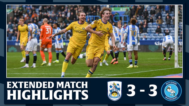 Extended Match Highlights: Huddersfield Town 3 - 3 Wycombe Wanderers