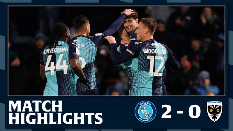 Match Highlights: Wycombe Wanderers 2 - 0 AFC Wimbledon
